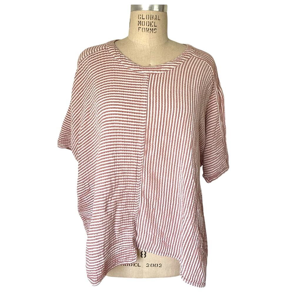 Oddbird Hayal Tunic Top in Rose Striped Size Medium/ Large